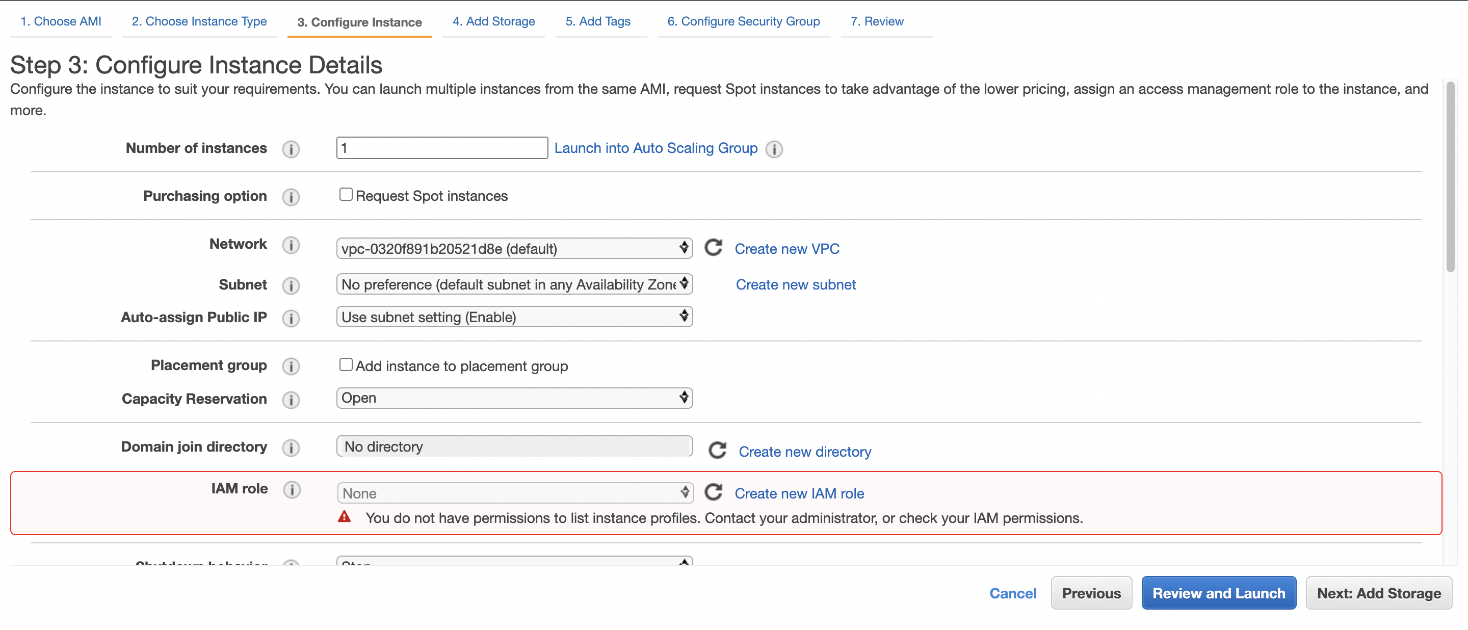 Configure Instance Details